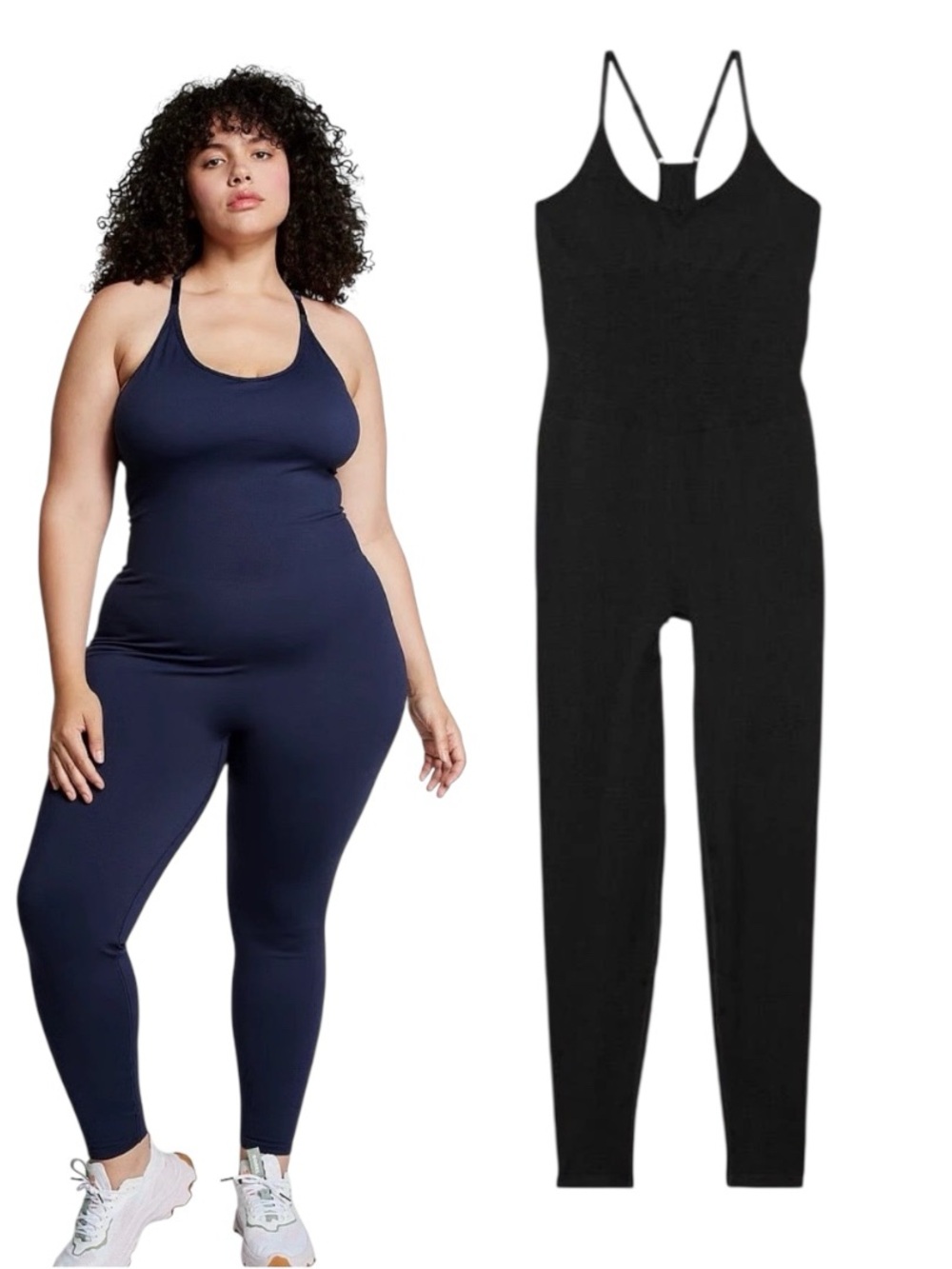 PINK Victoria's Secret Navy & Black Strappy Jumpsuit